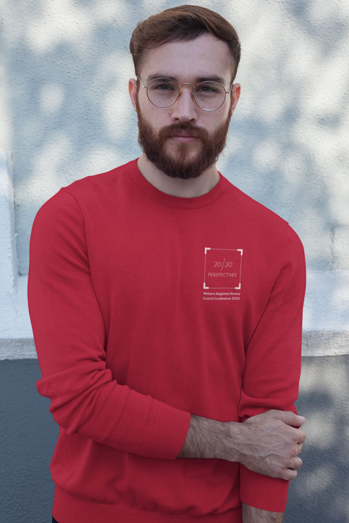 Red shirt with the conference logo on front