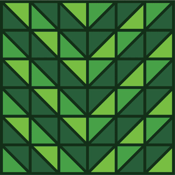 Minimalist pattern made of triangles of various green colors