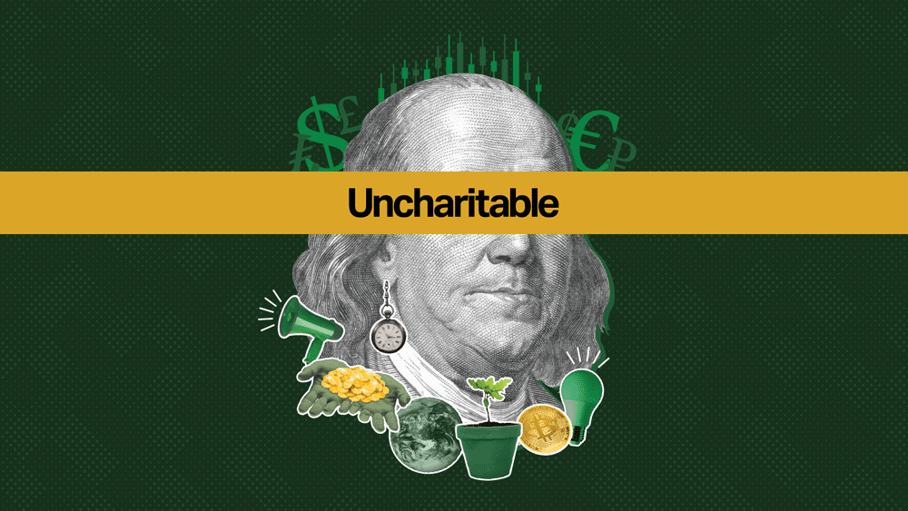 Animation of event branding, consisting of a collage of money-related objects.